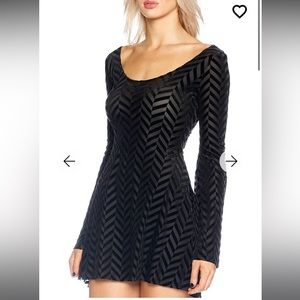Blackmilk BURNED VELVET HERRINGBONE ARABELLA DRESS
